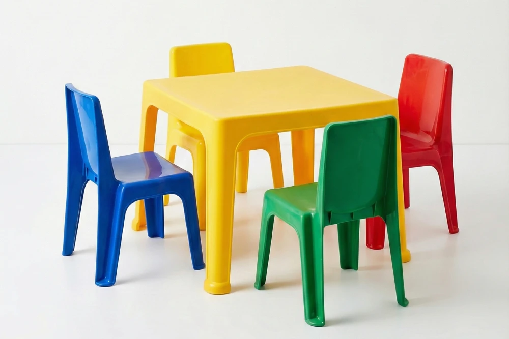 Colourful Kids Plastic Chairs and Table